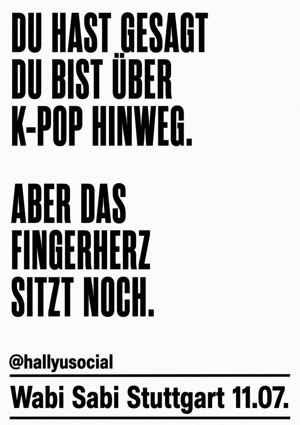 Flyer Kampagne mit Text ueber K-Pop und Fingerherz